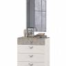 Комод четыре ящика с зеркалом Амели Моби цвет шёлковый камень/бетон чикаго беж Комод четыре ящика с зеркалом Амели Моби цвет шёлковый камень/бетон чикаго беж