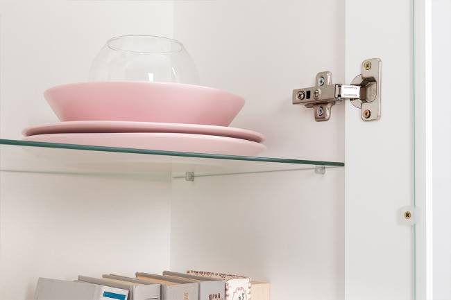 Валенсия стенка для гостиной № 86 цвет белый шагрень