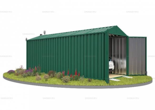 Хозблок SKOGGY секционный с двускатной крышей 6 х 2 м, зелёный мох Хозблок SKOGGY секционный с двускатной крышей 6 х 2 м, зелёный мох