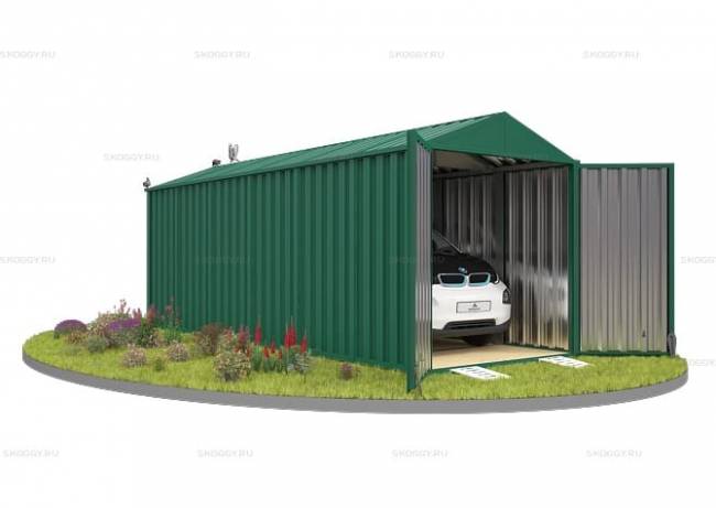 Хозблок SKOGGY секционный с двускатной крышей 6 х 2 м, зелёный мох Хозблок SKOGGY секционный с двускатной крышей 6 х 2 м, зелёный мох