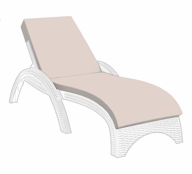 Матрас для шезлонга с креплением капюшон бежевый 1840х590х50 мм