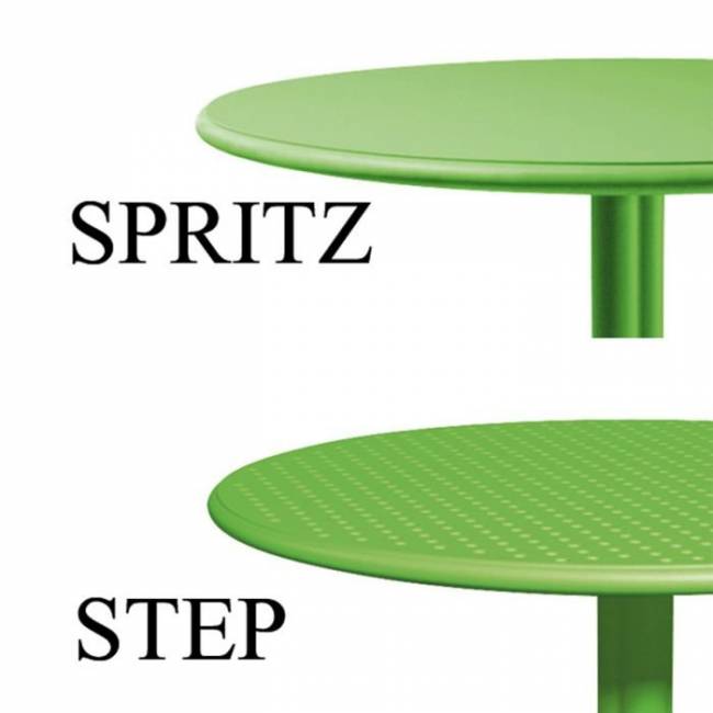 Стол пластиковый обеденный Step + Step Mini тортора Ø605х400-765 мм
