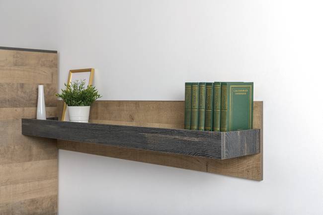 Стенка в гостиную с подсветкой серии Трувор № 21 цвет дуб гранж песочный/интра