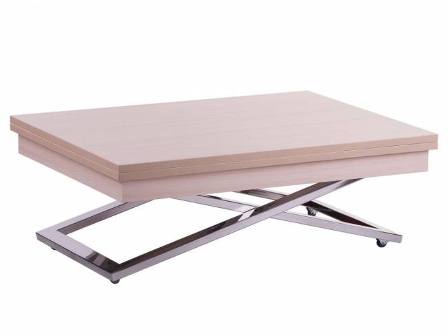 Стол-трансформер Левмар Cross D31/S79 выбеленный дуб/ опоры нерж.сталь Стол-трансформер Левмар Cross D31/S79 выбеленный дуб/ опоры нерж.сталь