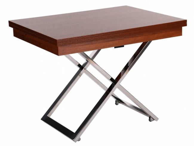 Стол-трансформер Левмар Cross D44/S79 миланский орех/ опоры нерж.сталь Стол-трансформер Левмар Cross D44/S79 миланский орех/ опоры нерж.сталь