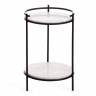 Столик кофейный Secret De Maison FASELIS ( mod. 11886 ) алюминиевый сплав/мрамор, 38*38*56 см, черный/белый мрамор