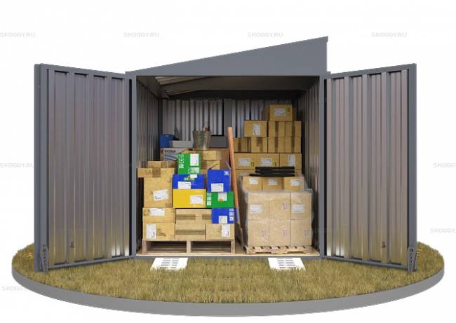 Хозблок SKOGGY секционный с односкатной крышей 2 х 2 м, брутальный серый