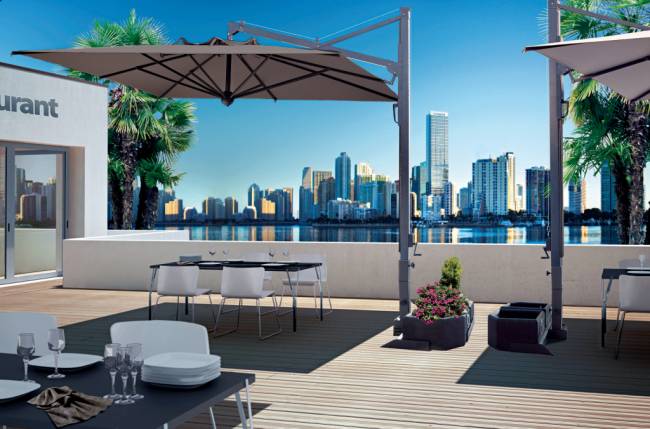 Зонт профессиональный 3х3 м Galileo Dark антрацит, серо-коричневый 3000х3000 мм