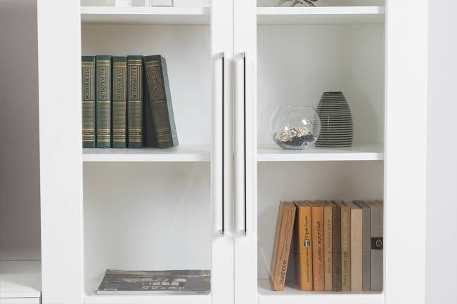 Комод с сервантом Валенсия цвет белый шагрень