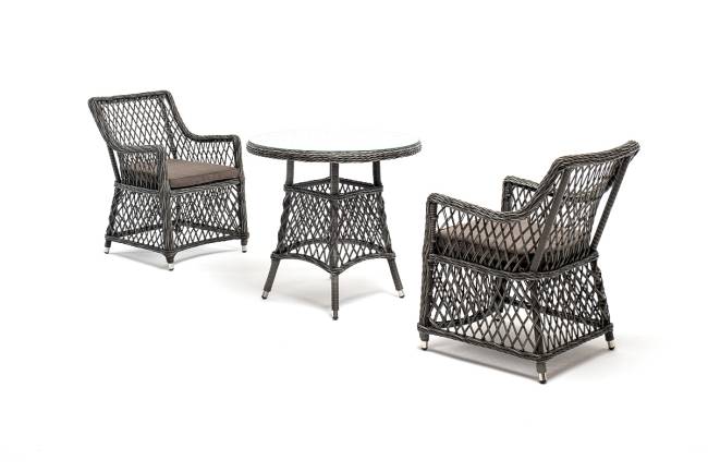 "Эспрессо - 80 L" обеденная группа плетеная, цвет графит "Эспрессо - 80 L" обеденная группа плетеная, цвет графит