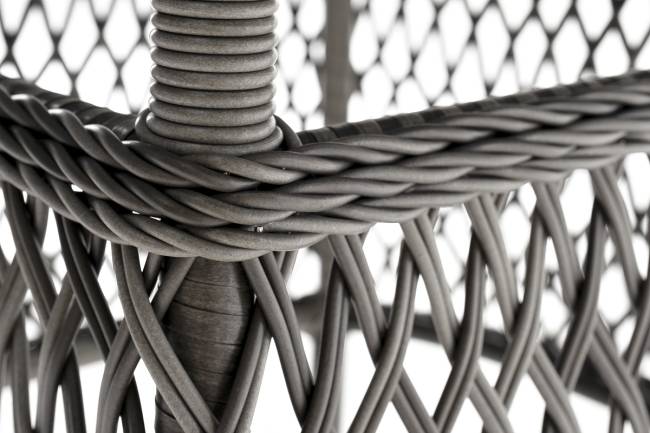 "Эспрессо" плетеный круглый стол, диаметр 118 см, цвет графит