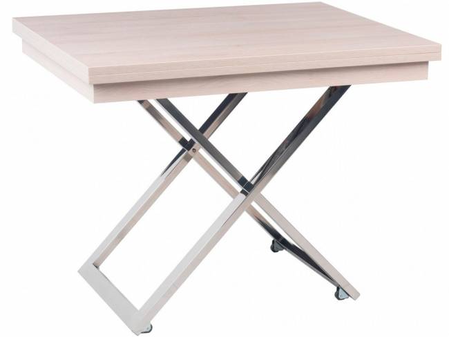 Стол-трансформер Левмар Cross D68/S79 дуб шамони светлый/ опоры нерж.ст. Стол-трансформер Левмар Cross D68/S79 дуб шамони светлый/ опоры нерж.ст.