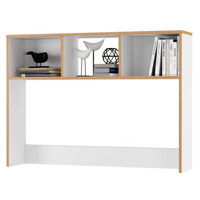 Мебельная стенка в молодёжную комнату для двоих детей Вуди № 17 цвет белый премиум/дуб крафт золотой