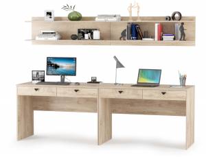 Два стола с полками Бостон цвет дуб эндгрейн элегантный