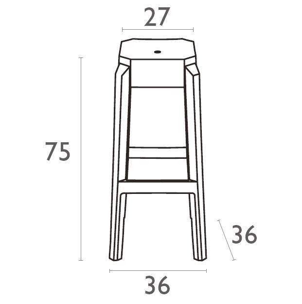 Табурет прозрачный барный Fox 75 черный 360х360х750 мм Табурет прозрачный барный Fox 75 черный 360х360х750 мм