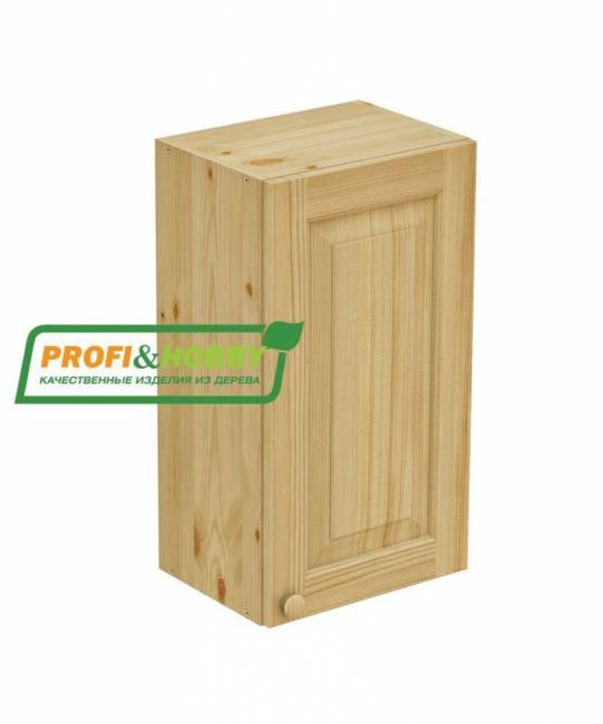 Шкаф навесной 450 х 300 х 720 филенка, сосна, бесцветный лак Шкаф навесной 450 х 300 х 720 филенка, сосна, бесцветный лак