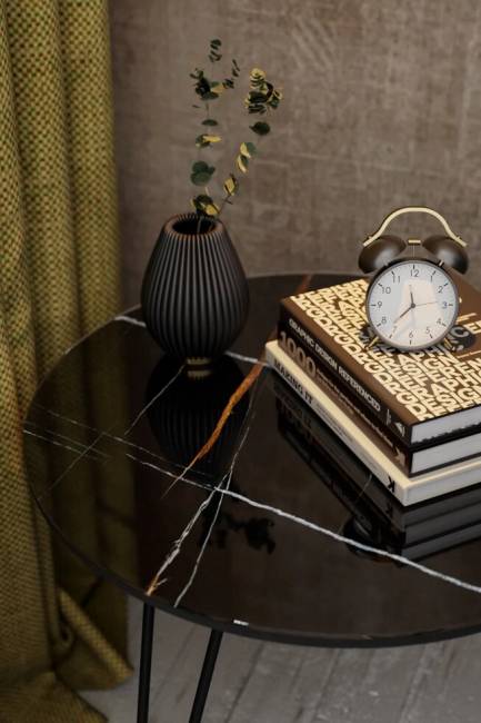 Стол журнальный "РИД Glass 430", сахара нуар/черный матовый Стол журнальный "РИД Glass 430", сахара нуар/черный матовый