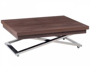 Стол-трансформер Левмар Cross D69/S79 дуб шамони темный/ опоры нерж.ст.