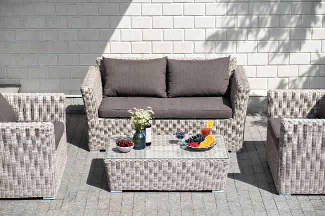 "Капучино" диван из искусственного ротанга двухместный, цвет бежевый "Капучино" диван из искусственного ротанга двухместный, цвет бежевый