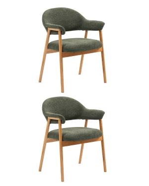 Стул обеденный Tavu с деревянными ножками зеленый 2 шт. Стул обеденный Tavu с деревянными ножками зеленый 2 шт.