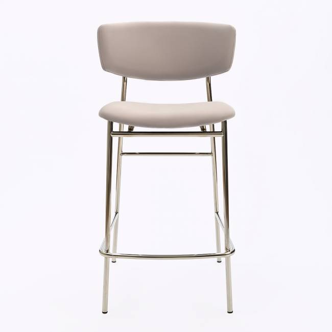 Дизайнерский полубарный стул Marko серый, основание хром