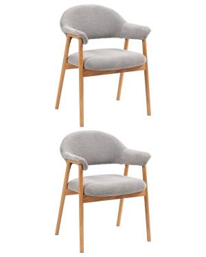 Стул обеденный Tavu с деревянными ножками серый 2 шт. Стул обеденный Tavu с деревянными ножками серый 2 шт.