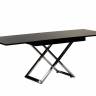 Стол-трансформер Левмар Cross G27/S79 черный глянец/ опоры нерж.сталь Стол-трансформер Левмар Cross G27/S79 черный глянец/ опоры нерж.сталь