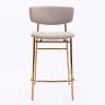 Дизайнерский полубарный стул Marko латте, основание золото