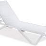 Шезлонг-лежак металлический Wave Paint белый 1910х715х300 мм