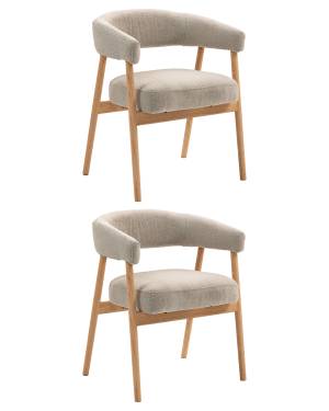 Стул обеденный Zubo с деревянными ножками бежевый 2 шт. Стул обеденный Zubo с деревянными ножками бежевый 2 шт.