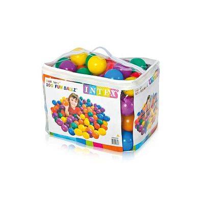 49600, Intex, Пластиковые мячи 8см, 100шт для игровых центров, от 2 лет 49600, Intex, Пластиковые мячи 8см, 100шт для игровых центров, от 2 лет