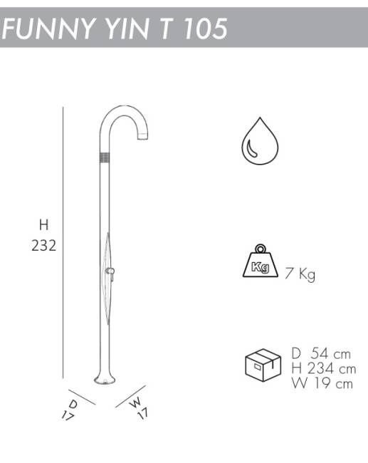 Душ уличный Funny Yin T 105 антрацит 170х170х2320 мм Душ уличный Funny Yin T 105 антрацит 170х170х2320 мм