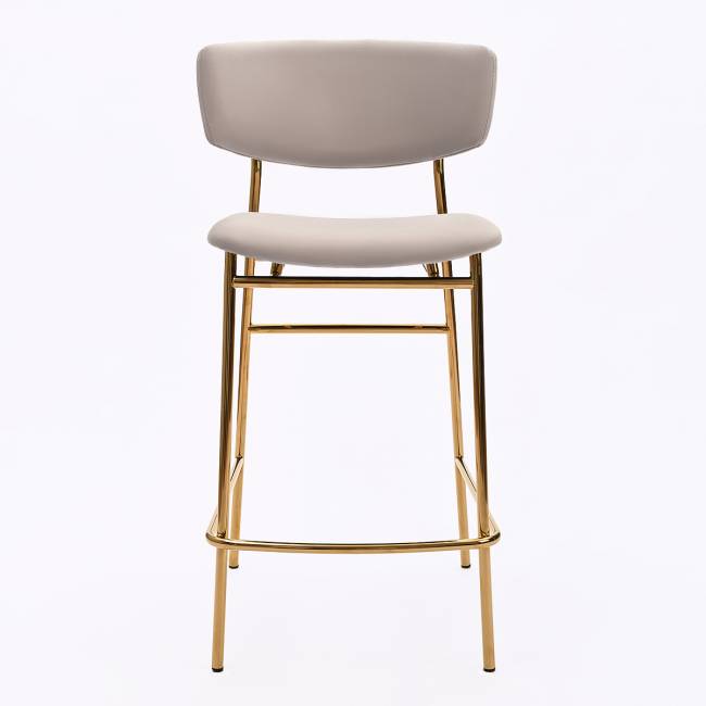 Дизайнерский полубарный стул Marko серый, основание золото Дизайнерский полубарный стул Marko серый, основание золото