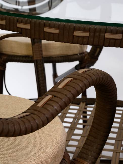 Комплект из искусственного ротанга Java (Ява)-6 (цвет: Орех)