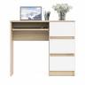 Стол компьютерный три ящика Мори МС-6 правый цвет дуб сонома/белый Стол компьютерный три ящика Мори МС-6 правый цвет дуб сонома/белый