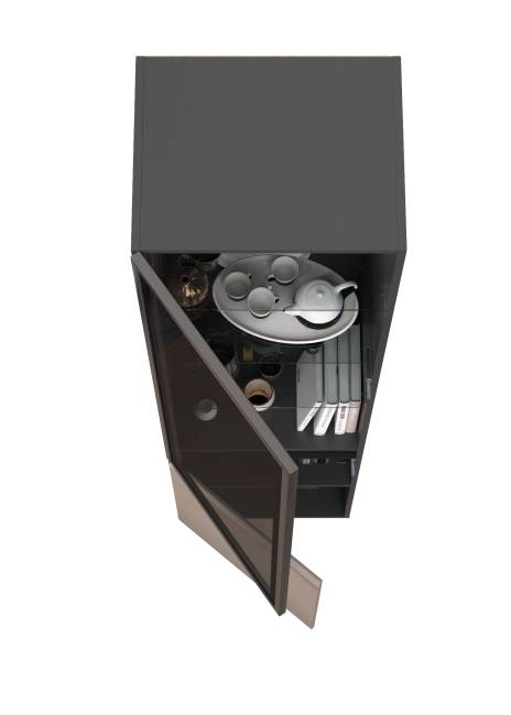 Шкаф-витрина Сидней 13.201 цвет антрацит/МДФ веллюто капучино Шкаф-витрина Сидней 13.201 цвет антрацит/МДФ веллюто капучино