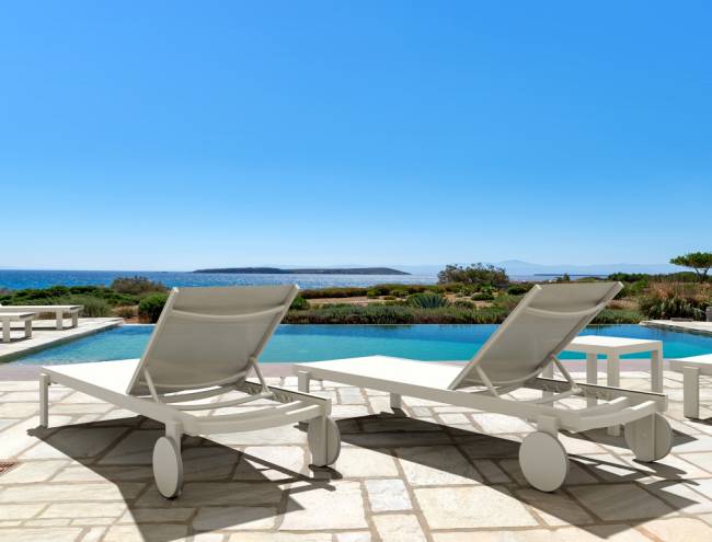 Шезлонг-лежак металлический Casablanca белый 1900х740х310 мм