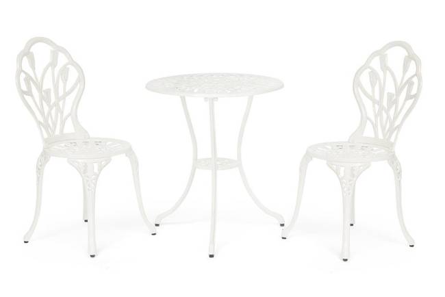 Комплект Secret De Maison Waltz of flowers (стол +2 стула) алюминиевый сплав, D60/H67, 52Х40Х89см, butter white butter white алюминиевый сплав