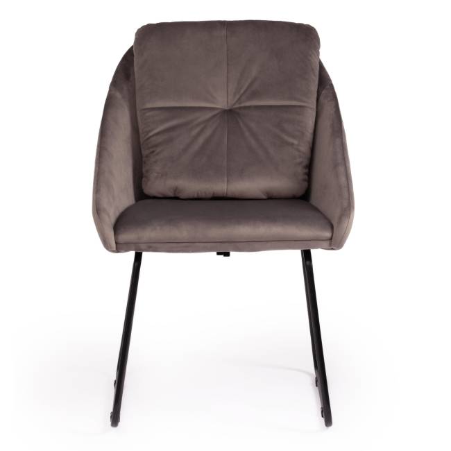 Кресло STAR (mod. CY-1919) вельвет/металл, 68 х 60 х 88 см , серый (HLR 24)/черный  (Комплект из 2 шт.) серый (HLR 24)/черный вельвет/металл
