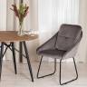 Кресло STAR (mod. CY-1919) вельвет/металл, 68 х 60 х 88 см , серый (HLR 24)/черный  (Комплект из 2 шт.) серый (HLR 24)/черный вельвет/металл