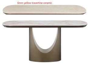 Стол CRESPO 180  TRAVERTINE CA086, керамика / Золотой, ®DISAUR