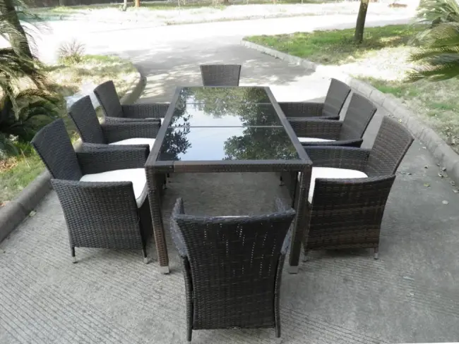 Обеденная группа, цвет коричневый на 8 персон