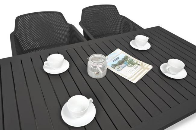 Стол пластиковый обеденный Cube 140x80 антрацит 1400х800х755 мм Стол пластиковый обеденный Cube 140x80 антрацит 1400х800х755 мм