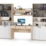 Стенка для домашнего офиса Бостон № 40 цвет дуб эндгрейн элегантный/фасады МДФ милк рикамо софт Стенка для домашнего офиса Бостон № 40 цвет дуб эндгрейн элегантный/фасады МДФ милк рикамо софт