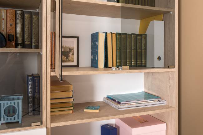 Стенка для домашнего офиса Бостон № 40 цвет дуб эндгрейн элегантный/фасады МДФ милк рикамо софт Стенка для домашнего офиса Бостон № 40 цвет дуб эндгрейн элегантный/фасады МДФ милк рикамо софт