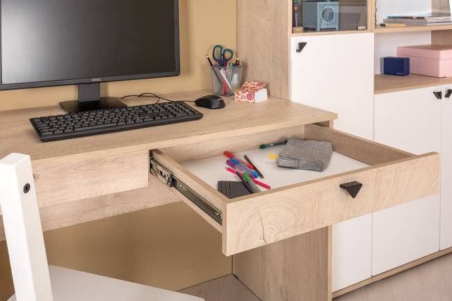 Стенка для домашнего офиса Бостон № 40 цвет дуб эндгрейн элегантный/фасады МДФ милк рикамо софт Стенка для домашнего офиса Бостон № 40 цвет дуб эндгрейн элегантный/фасады МДФ милк рикамо софт