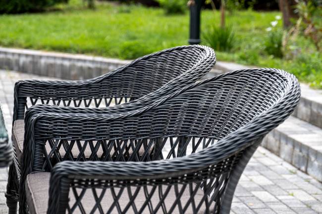 "Амароне" обеденная группа из искусственного ротанга на 6 персон, цвет графит "Амароне" обеденная группа из искусственного ротанга на 6 персон, цвет графит