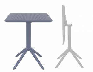 Стол пластиковый складной Sky Folding Table 60 темно-серый 600х600х740 мм Стол пластиковый складной Sky Folding Table 60 темно-серый 600х600х740 мм