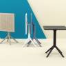 Стол пластиковый складной Sky Folding Table 60 темно-серый 600х600х740 мм