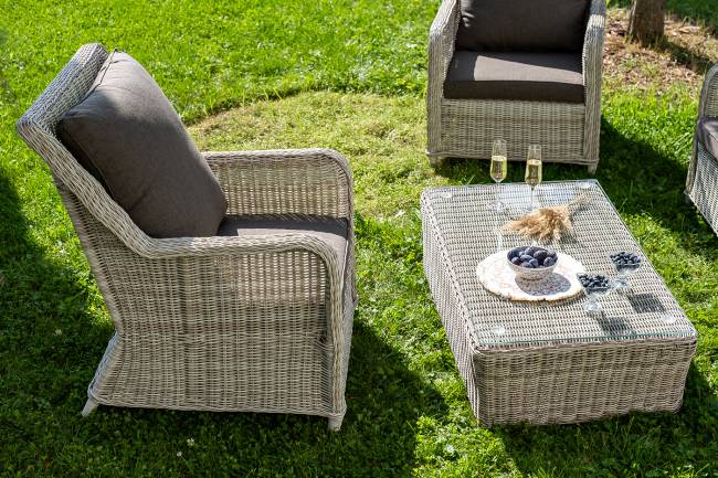 "Гляссе" лаунж-зона из искусственного ротанга, цвет бежевый "Гляссе" лаунж-зона из искусственного ротанга, цвет бежевый